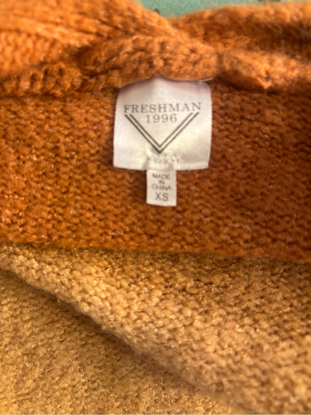 Freshman 1996 Orange and Cream Striped Open-Front Cardigan - Picture 3 of 4
